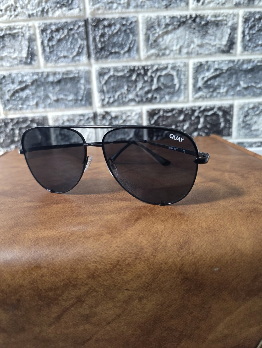 QUAY High Key Black Aviator Sunglasses